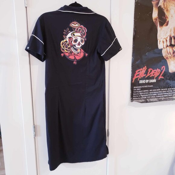 TATTOO CROSSOVER black Pinup bowling dress - Picture 3 of 12